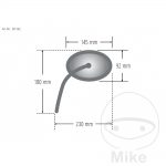 MIRROR BLACK HSD 4 - motocross, enduro, ATV