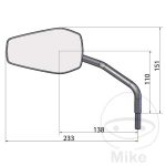 Oglindă Moto Neagră Dreapta LSL GONIA EMARK 2 - motocross, enduro, ATV MIRROR BLACK RIGHT LSL GONIA EMARK 1 - motocross, enduro, ATV
