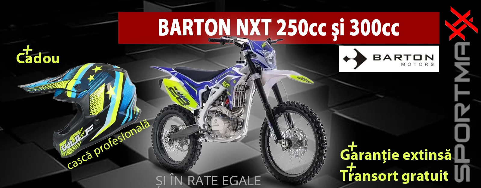 Cadou casca la Motocross Barton NXT 250 si 300