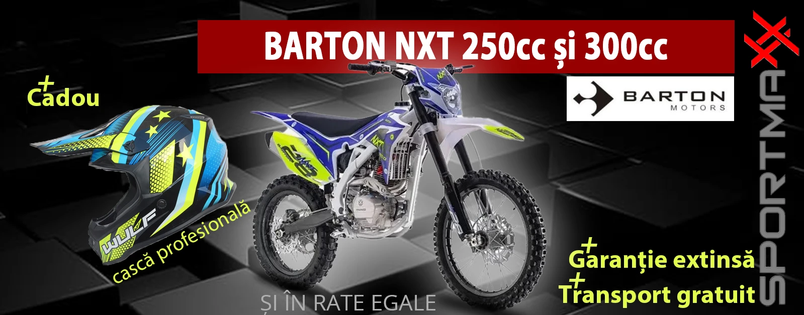 Cadou casca la Motocross Barton NXT 250 si 300