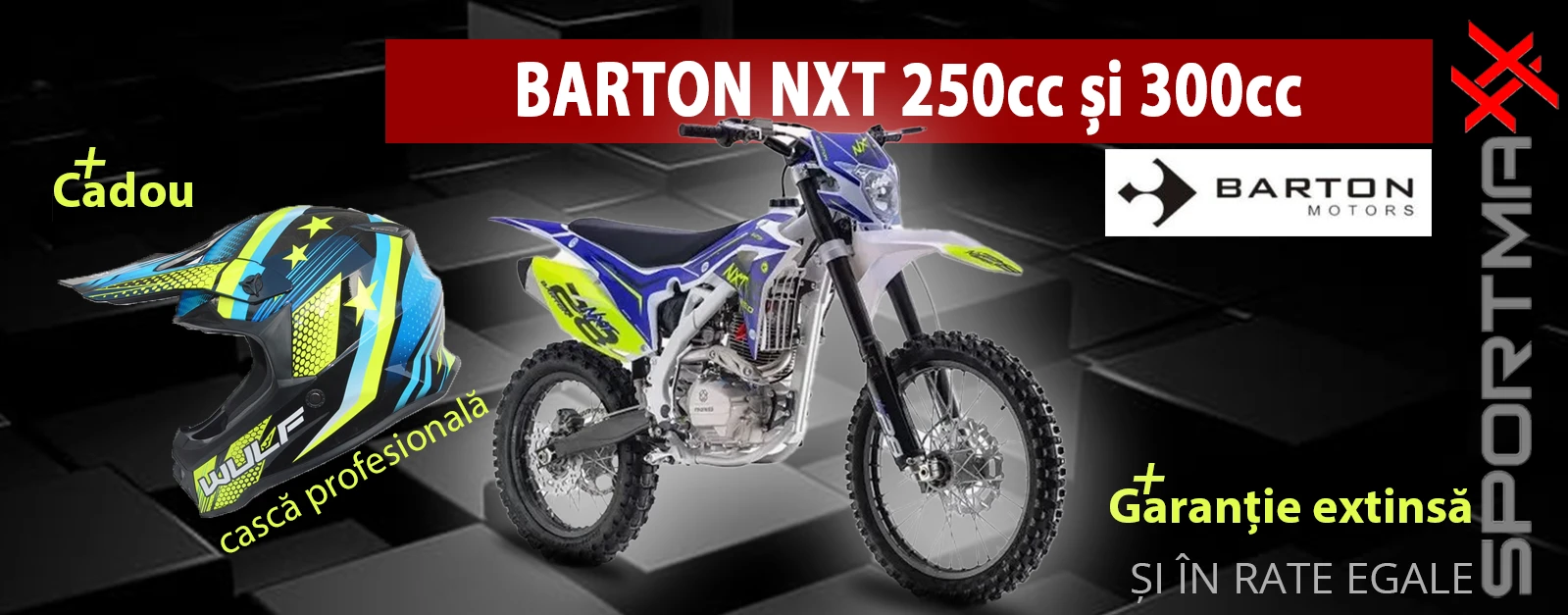 Cadou casca la Motocross Barton NXT 250 si 300