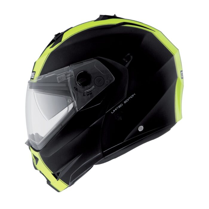 Cască Moto Tourmax Marathon Matt Black / White / Yellow Fluo Caberg - imagine 3