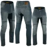 Blugi moto Prado  BOS Premium ARAMID   Protectii incluse gri/albastru/negru - imagine 3