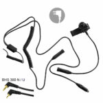 Cablu adaptor cu buton PTT Midland BHS300U cu 2 pini pentru căști moto
